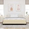 vidaXL Letto a molle con materasso Crema 180 x 200 cm Tessuto