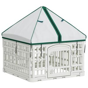 vidaXL Pannello per cani a 4 sezioni con tetto 60 x 60 x 82 cm Bianco