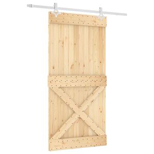 vidaXL Porta scorrevole 100 x 210 cm Naturale e Bianco