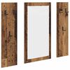 vidaXL Appendiabiti a muro con specchio Legno vecchio 96 x 1,5 x 90 cm
