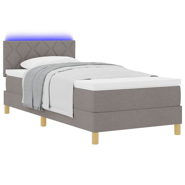 vidaXL Letto a Sorgente LED con materasso Talpa 100 x 200 cm Tessuto