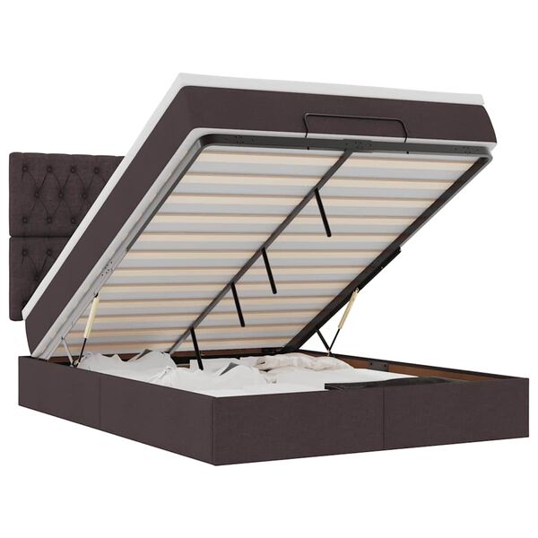 vidaXL Struttura Letto Pouf con Materasso 140x200 cm in Tessuto