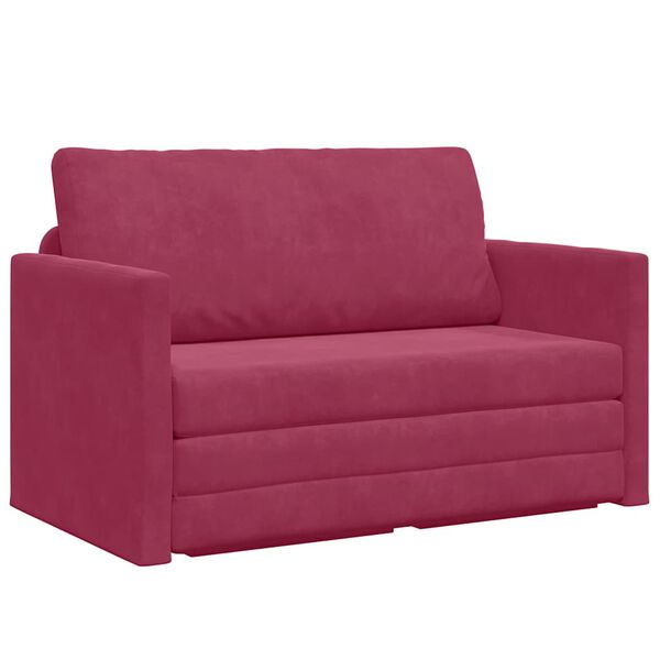 vidaXL Divano letto 110cm Rosso Vino Velluto