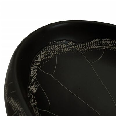 vidaXL Lavabo da Appoggio Nero Ovale 59x40x15 cm Ceramica
