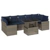 vidaXL Set Divani da Giardino 8 pz con Cuscini Grigio in Polyrattan