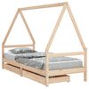 vidaXL Giroletto per Bambini con Cassetti 90x190cm Legno Massello Pino