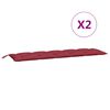 vidaXL Cuscini per Panca 2 pz Rosso Vino 180x50x7 cm in Tessuto Oxford