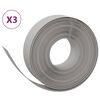 vidaXL Bordature da Giardino 3 pz Grigie 10 m 15 cm in Polietilene