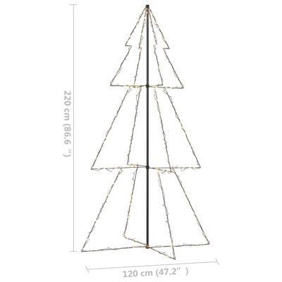vidaXL Albero di Natale a Cono 300 LED per Interni Esterni 120x220 cm