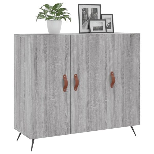 vidaXL Credenza Grigio Sonoma 90x34x80 cm in Legno Multistrato