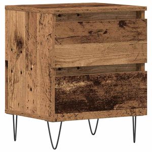 vidaXL Armadio da Notte con cassetto Legno vecchio 40 x 35 x 50 cm