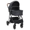 vidaXL Passeggino 2 in 1 Antracite e Nero in Acciaio