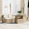 vidaXL Set Divano da Giardino con cuscino 7 pcs Beige Poly Rattan
