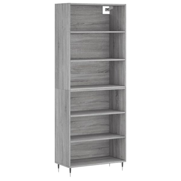 vidaXL Credenza Grigio Sonoma 69,5x32,5x180 cm Legno Multistrato