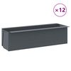 vidaXL Fioriere per Europallet 12 pz Grigio 36x13,5x9,5 cm in PP
