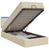 vidaXL Letto Ottomano con Materasso e LED Crema 100 x 200 cm Tessuto