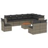 vidaXL Set Divani da Giardino 11 pz con Cuscini in Polyrattan Grigio