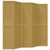 vidaXL Divisorio Ambienti 5 Pannelli Marrone Legno Massello Paulownia