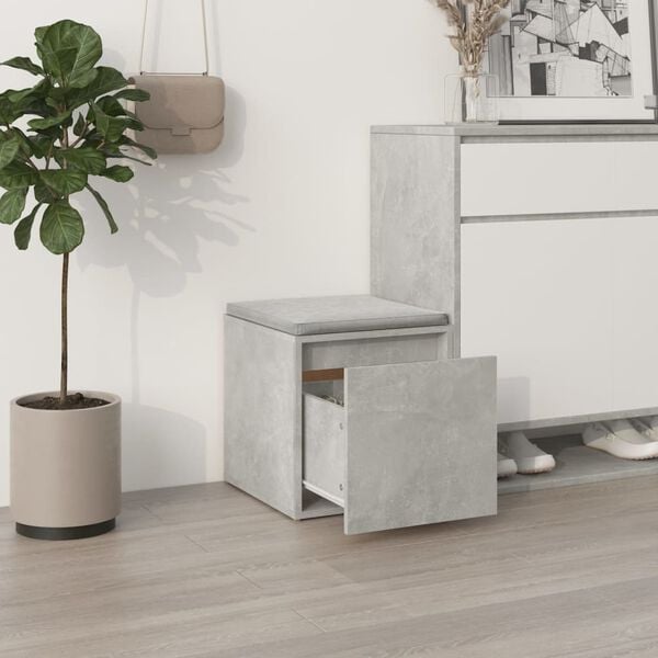 vidaXL Cassetto Contenitore Grigio Cemento 40,5x40x40 cm in Legno