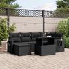 vidaXL Set Divani da Giardino con Cuscini 7pz Nero Polyrattan