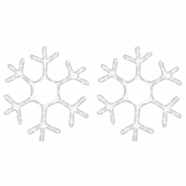 vidaXL Figura Natalizia Fiocco di Neve LED 2 pz Bianco Caldo 38x37 cm