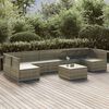 vidaXL Set Divani da Giardino 8 pz con Cuscini in Polyrattan Grigio
