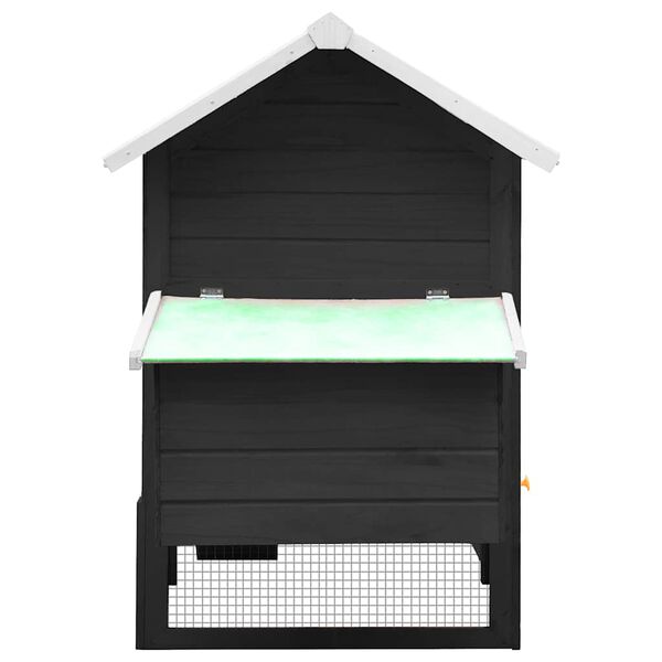 vidaXL Pollaio Grigio 170x81x110 cm in Legno Massello di Pino e Abete