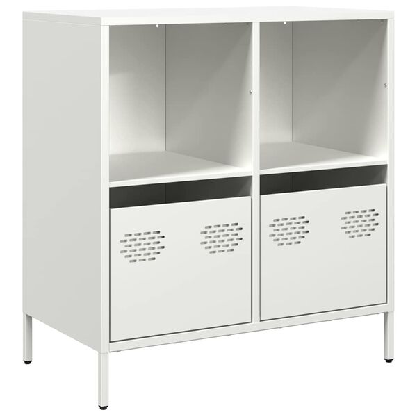 vidaXL Credenza Bianca 68x39x73,5 cm in Acciaio Laminato a Freddo