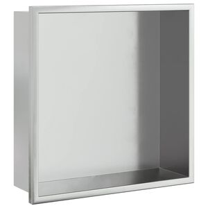vidaXL Nicchia per Doccia Argento Spazzolato 32x32x9cm in Acciaio Inox