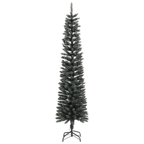 vidaXL Albero di Natale Artificiale Sottile con Base Verde 240 cm PVC