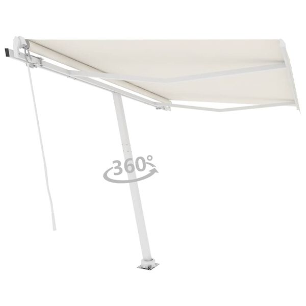 vidaXL Tenda da Sole Manuale Autoportante 300x250 cm Crema