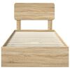 vidaXL Letto con Contenitore con testiera Rovere Sonoma 100 x 200 cm