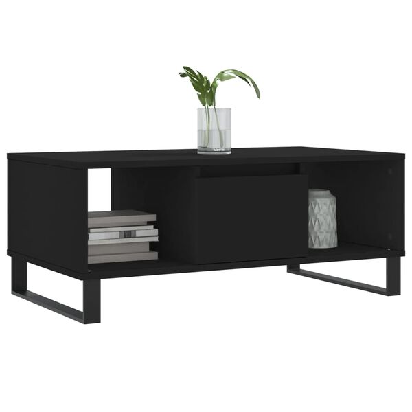vidaXL Tavolino da Salotto Nero 90x50x36,5 cm in Legno Multistrato