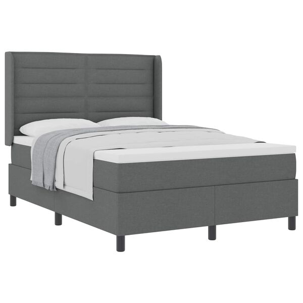 vidaXL Letto a molle con materasso Grigio scuro 200 x 160 cm Tessuto