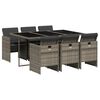 vidaXL Set da Pranzo da Giardino 7 pz con Cuscini in Polyrattan Grigio