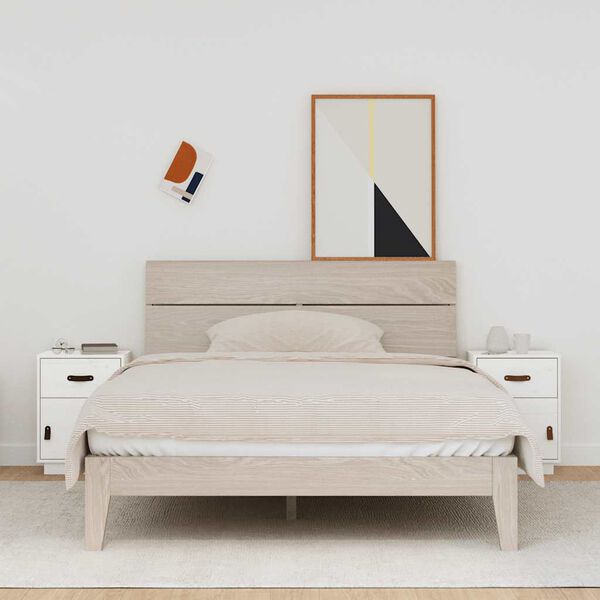 vidaXL Comodini Bianchi 2 pz 40x34x55 cm in Legno Massello di Pino