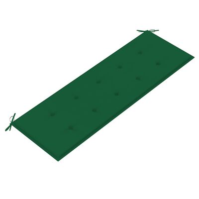 vidaXL Panchina Batavia con Cuscino Verde 150 cm Massello di Teak