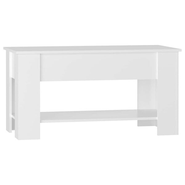 vidaXL Tavolino Salotto Bianco Lucido 101x49x52 cm Legno Multistrato