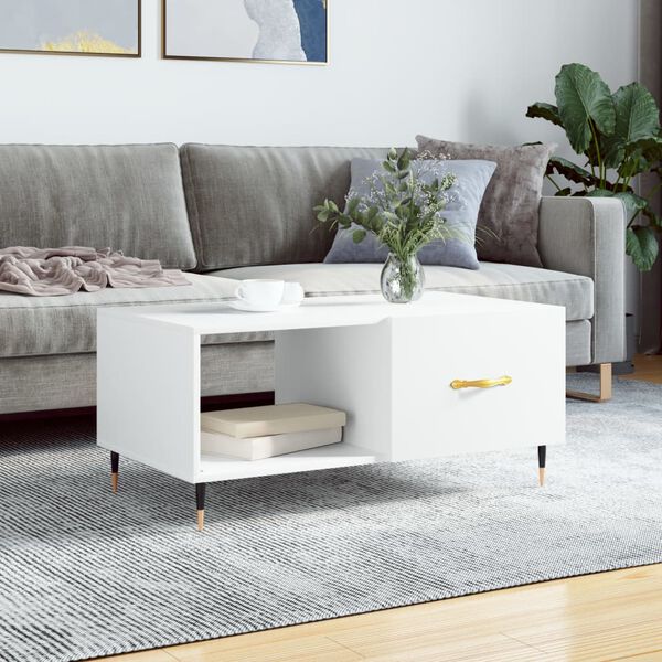 vidaXL Tavolino da Salotto Bianco 90x50x40 cm in Legno Multistrato