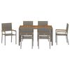 vidaXL Set da Pranzo per Giardino 7 pcs Grigio polyrattan