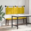 vidaXL Testata appesa Giallo 130 x 55 x 5 cm Velluto