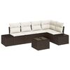 vidaXL Set Divano da Giardino 6 pz Marrone polyrattan