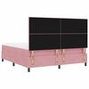 vidaXL Letto a Sorgente LED con materasso Rosa 180 x 200 cm Velluto
