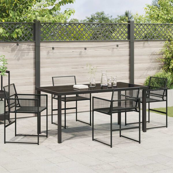 vidaXL Set da Pranzo per Giardino 5 pcs Nero