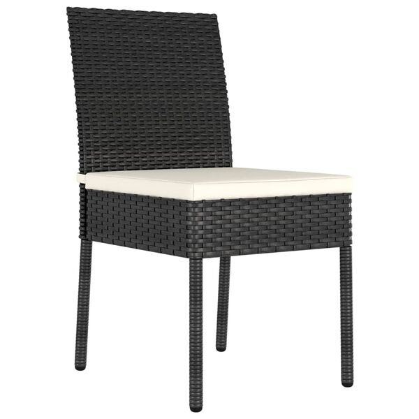 vidaXL Sedie da Pranzo per Giardino 2 pz in Polyrattan Nero