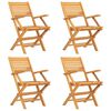 vidaXL Sedie Pieghevoli 4pz 55x62x90cm Legno Massello Teak