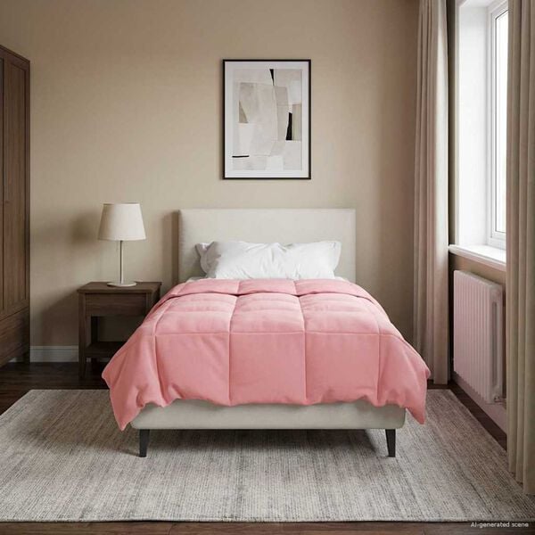 vidaXL Duvet Invernale Trapuntato Rosa 155 x 200 cm Microfibra