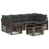 vidaXL Set Divano da Giardino 7 pz Grigio e Grigio Scuro polyrattan