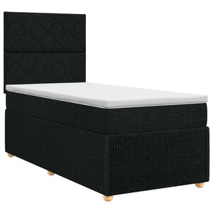 vidaXL Letto box spring con materasso Nero 80 x 200 cm Tessuto