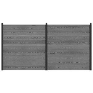 vidaXL Set di Recinzione 353 x 186 cm WPC e Alluminio Grigio